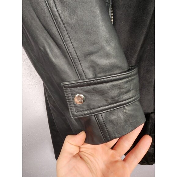 Centigrade Woman's Plus Leather Coat Butter Soft Zip Out Lining Black US/2X Gift - Picture 6 of 10